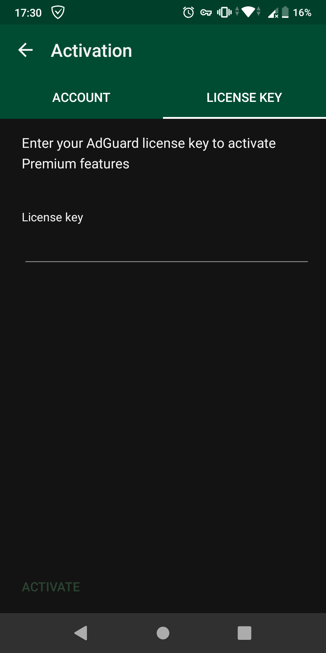 Enter your license key to activate *mobile
