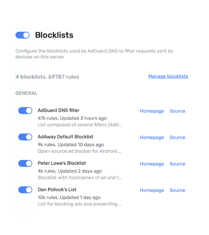 dns blocklists for adguard